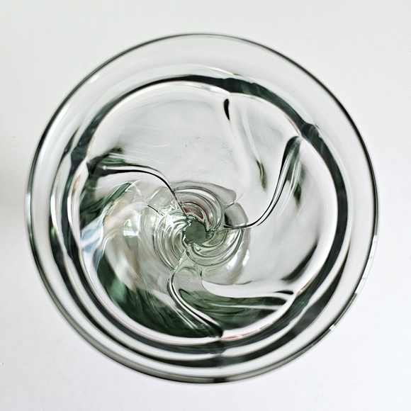 Vintage Set of 2 Noritake Sweet Swirl Clear Green Water Goblets Iced Tea Glasses - Picture 4 of 9